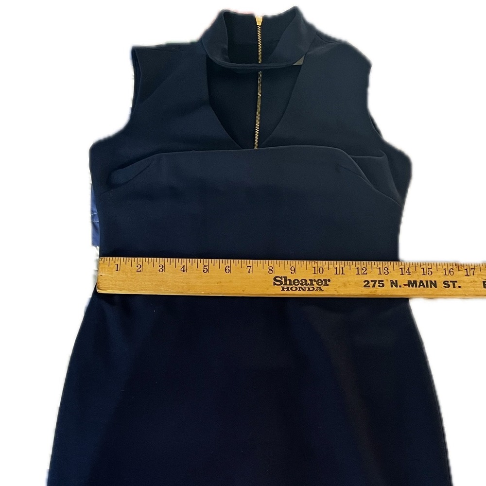 Calvin Klein Navy Sleeveless Mock Neck Sheath Dress - Women's Size 2 - Picture 4 of 11
